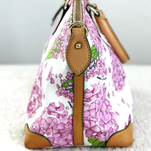 Dooney & Bourke Pink Hydrangea Satchel Bag - Picture 6 of 17